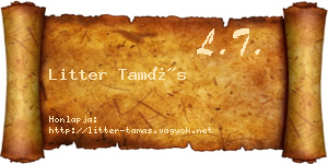 Litter Tamás névjegykártya